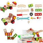 Wooden pretend play toolbox